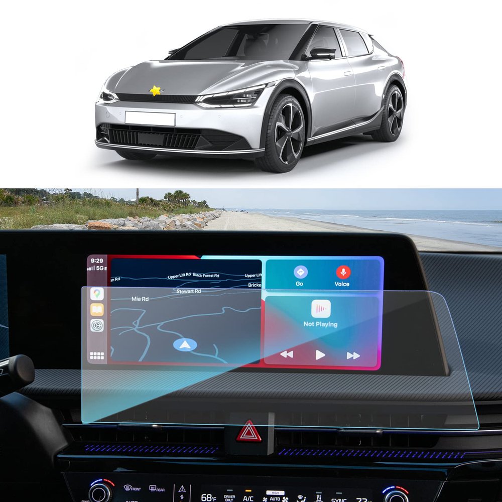 Screen Protector Compatible with 2022 K ia EV6 12.3In Navigation Display Tempered Glass 9H Hardness HD Clear GPS Touch Screen Protective Film