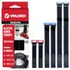 VELCRO Brand VEL-30794-AMS Elastic Cinch Straps with Buckle | 6pc Variety Pack 8"-15"-30"| Stretchable to Snugly Fasten Power Cords, Lumber, Bicycles, Sleeping Bags, Outdoor Umbrellas, More | Black view 1