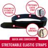 VELCRO Brand VEL-30794-AMS Elastic Cinch Straps with Buckle | 6pc Variety Pack 8"-15"-30"| Stretchable to Snugly Fasten Power Cords, Lumber, Bicycles, Sleeping Bags, Outdoor Umbrellas, More | Black view 2