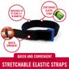 VELCRO Brand VEL-30792-AMS 15 Inch Elastic Straps 4 Pack | Stretchable and Adjustable for Snug Fit | Fasten Lumber, Yoga Mats, Tools, Camping Equipment, More | Cinch with Buckle, Black 15x1 view 2