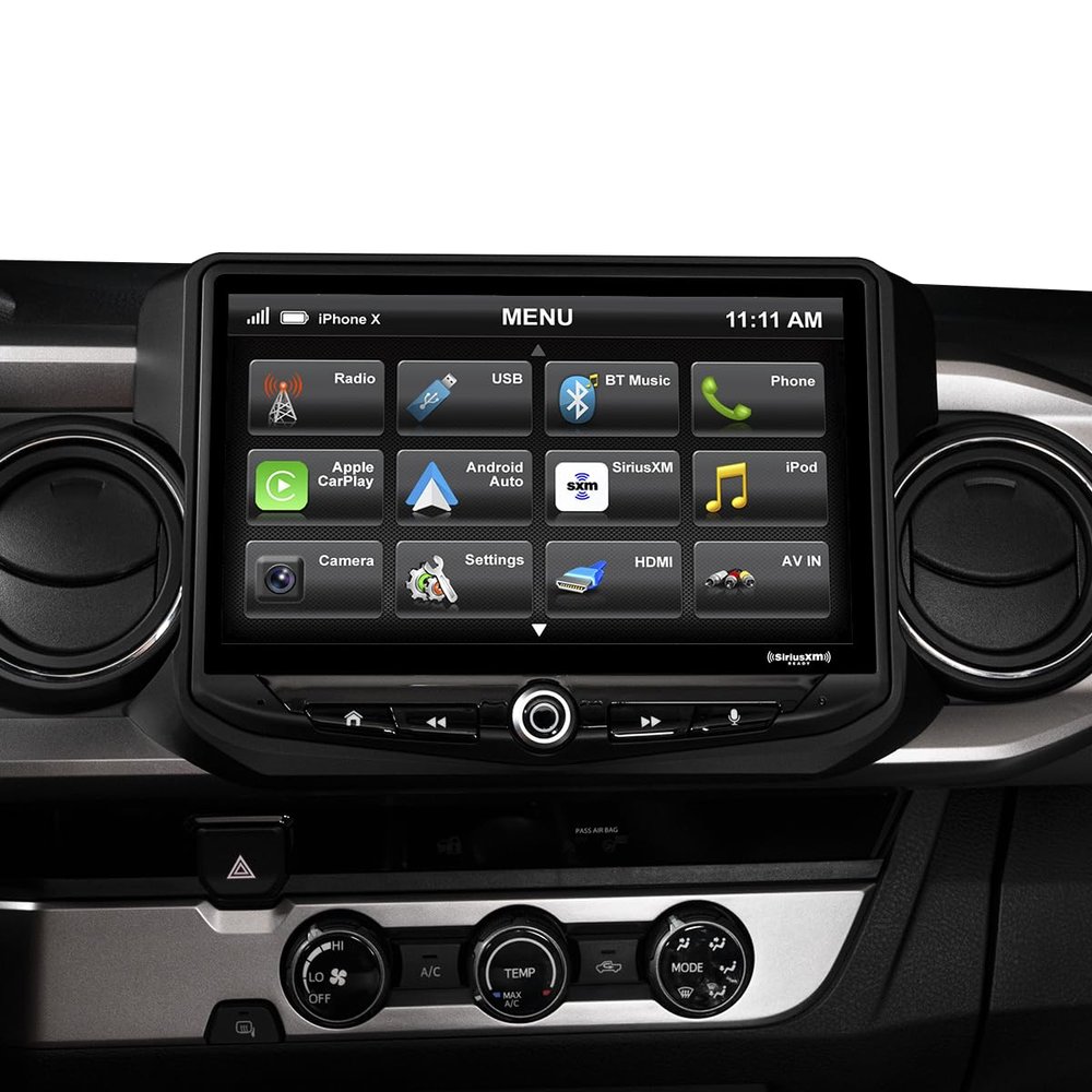 Tacoma (2016-2021) HEIGH10 10" Radio Stereo Kit Upgrade Replacement, Plug-and-Play Install, Certified Apple CarPlay, Android Auto, GPS Navigation, Bluetooth, SiriusXM Ready, 4 Camera Inputs