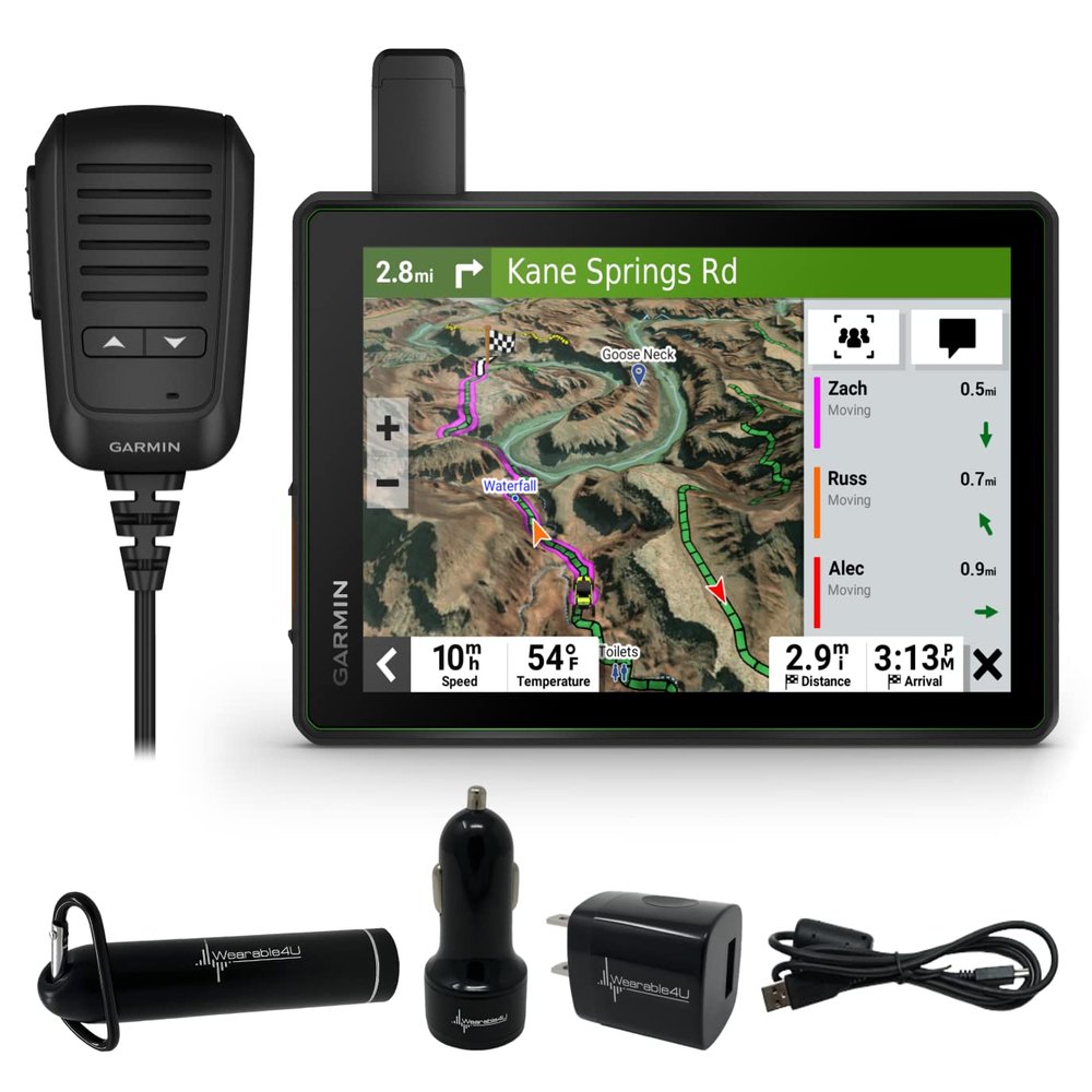 Wearable4U - Garmin Tread SxS, GPS Navigator, Ulltrabright Display, Preloaded Topography,Group Ride Radio, inReach Technology with Power Pack Bundle