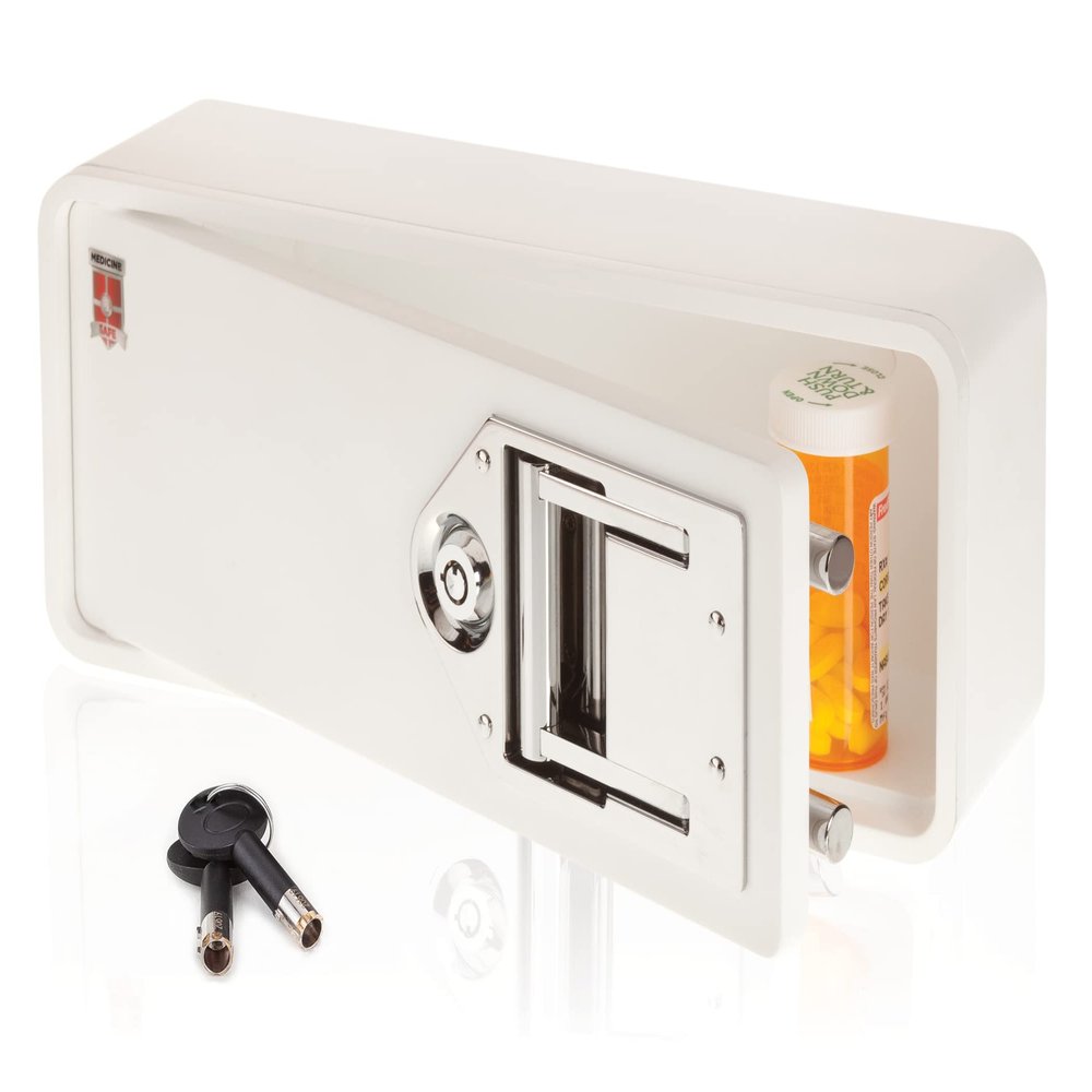 MEDICINE RX SAFE - Medicine Cabinet Safe-Barrel Key Lockbox