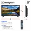 Westinghouse 24 Inch TV with DVD Player Built in, HD LED Small Flat Screen Non-Smart Television DVD Combo, RV Camper, Works with Fire Stick, Roku, Apple TV, TiVo, Xumo, and Streaming Devices. view 4