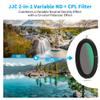 JJC 2-in-1 77mm Variable ND Filter & CPL Polarizer Filter, 5 Hard Stops ND2-ND32 Adjustable Neutral Density Filter, Including Moistureproof Storage Case and Lens Cap view 2