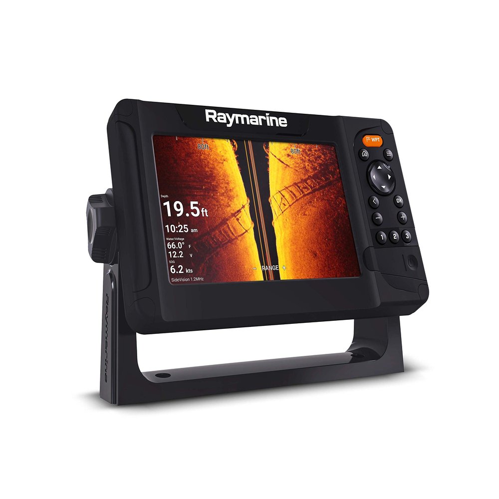 Raymarine Element 7 HV - 7'' Chart Plotter with Chirp Sonar, HyperVision, Wi-Fi, GPS, HV-100 transducer, Lighthouse North America Chart, Black (E70532-05-102)