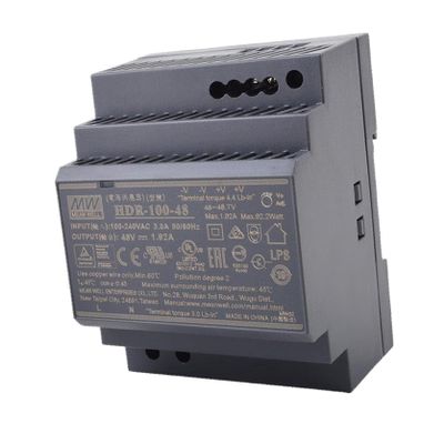 (12PACK) HDR Switch Mode DIN Rail Power Supply 120 ? 370 V Dc, 85 ? 264 V Ac Input HDR-100 Series 85.2?100.8W (HDR-100-48)
