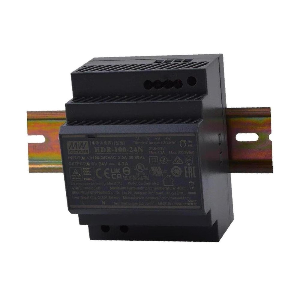 (12PACK) HDR Switch Mode DIN Rail Power Supply 120 ? 370 V Dc, 85 ? 264 V Ac Input HDR-100 Series 85.2?100.8W (HDR-100-24N)