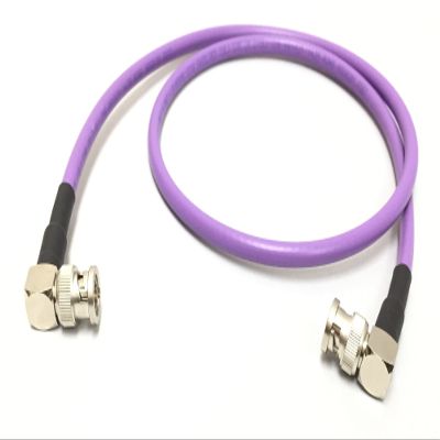 100 Foot - 12G Rated RG6 Belden 4694R 18AWG 4K UHD SDI BNC Right Angle to BNC Right Angle Cable by Custom Cable Connection #115739-100PUR