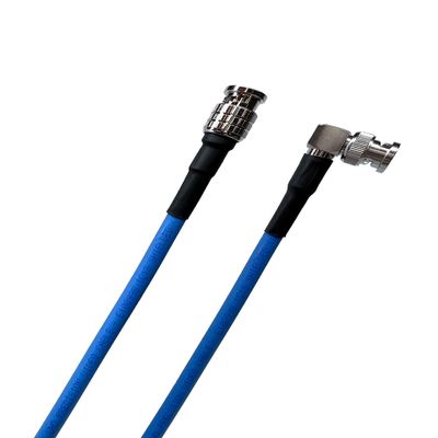 Custom Cable Connection 250 Foot - 12G Rated RG6 Belden 4694R 18AWG 4K UHD SDI BNC Right Angle to Straight Cable 115726-300BL