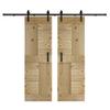 48 in / 60 in X 84 in S Series DIY Knotty Wood Double Sliding Barn Door with Hardware Kit (48 in x 84 in, Unfinished) view 1