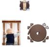 Roving Cove 10ft L x 3ft H Almond Brown Stair Railing Safety Net + 18ft Edge 8 Corners Coffee Brown Corner Guards - Baby Proofing, Edge Protection view 1