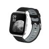 KangPlus Sport Strap for Oppo Watch 2 42mm,Soft Silicone Sport Strap Replacement Bands Waterproof Wristband with Adjustable Closure 5.5-8.1 inch for Women Men- Black+Gray view 1