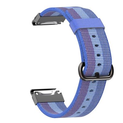 KFAA 22mm Nylon Watchband For Garmin Fenix 6 6X Pro Wristband Strap Fenix 5 5Plus 935 S60 Quatix5 Quick Release Smartwatch Accessory (Color : Blue, Size : 22mm Fenix 6)