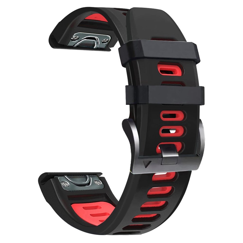 EEOM The New 26 22 20MM Watchband Strap for Garmin Fenix 6X 6 6s Pro 5S Plus 935 3 HR Watch Quick Release Silicone Easyfit Wrist Band Strap (Color : Red, Size : 26mm Fenix 5X 3HR)