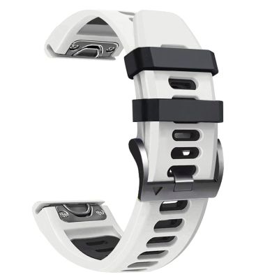 EEOM The New 26 22 20MM Watchband Strap for Garmin Fenix 6X 6 6s Pro 5S Plus 935 3 HR Watch Quick Release Silicone Easyfit Wrist Band Strap (Color : White, Size : 26mm Fenix 6X Pro)