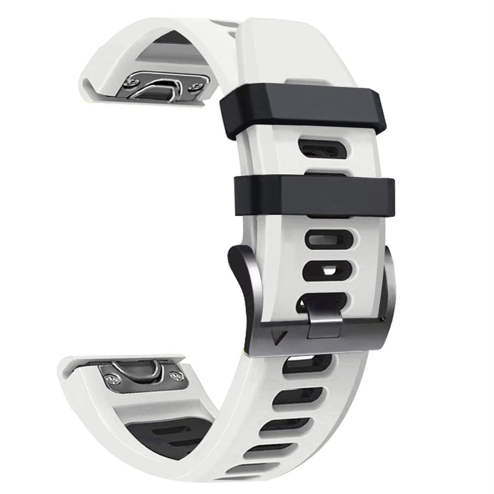 EEOM The New 26 22 20MM Watchband Strap for Garmin Fenix 6X 6 6s Pro 5S Plus 935 3 HR Watch Quick Release Silicone Easyfit Wrist Band Strap (Color : White, Size : 26mm Fenix 6X Pro)