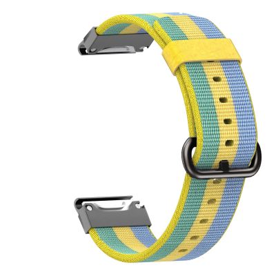 KFAA 22mm Nylon Watchband For Garmin Fenix 6 6X Pro Wristband Strap Fenix 5 5Plus 935 S60 Quatix5 Quick Release Smartwatch Accessory (Color : Yellow, Size : 22mm Fenix 6Pro)