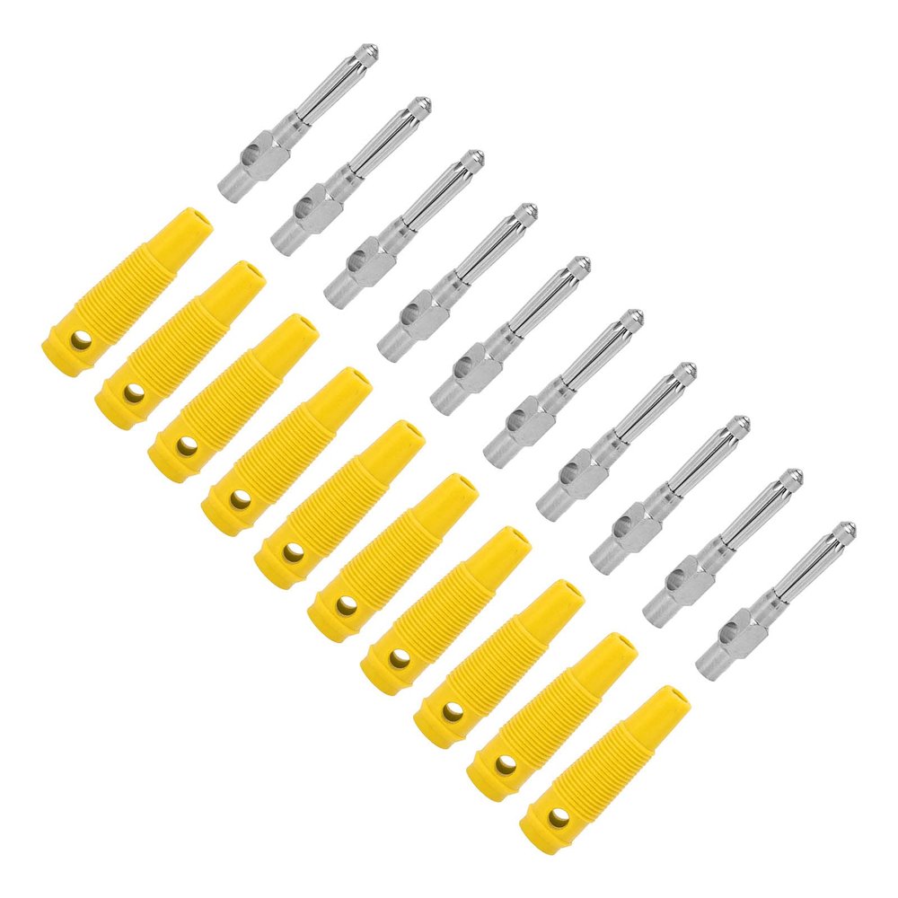 4mm Speaker Banana Plug, Plug Good Speaker Banana Connectors for TV(Yellow)