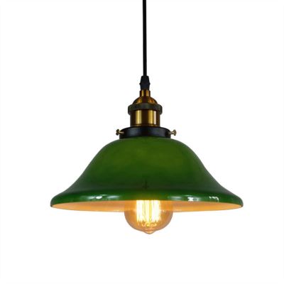 Demeanor LED Chandeliers, American Retro Nostalgic Industrial Style Restaurant Creative Bar Coffee Shop Green Glass Art Coffee Chandelier (Size : 19CM)