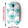 2.4G Wireless Mouse with Cute Pattern Design for All Laptops and Desktops with Nano Receiver - Beautiful Blue Green Floral view 2