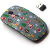 2.4G Wireless Mouse with Cute Pattern Design for All Laptops and Desktops with Nano Receiver - Christmas Cartoon New Year view 1