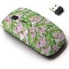 2.4G Wireless Mouse with Cute Pattern Design for All Laptops and Desktops with Nano Receiver - Floral Pink Tropical view 1