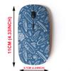 2.4G Wireless Mouse with Cute Pattern Design for All Laptops and Desktops with Nano Receiver - Blue White Outlines Doodle Surfboards view 2