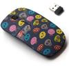 2.4G Wireless Mouse with Cute Pattern Design for All Laptops and Desktops with Nano Receiver - Cute Skull view 1