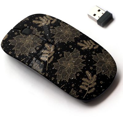2.4G Wireless Mouse with Cute Pattern Design for All Laptops and Desktops with Nano Receiver - Christmas Elements