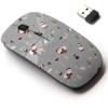 2.4G Wireless Mouse with Cute Pattern Design for All Laptops and Desktops with Nano Receiver - Christmas view 1