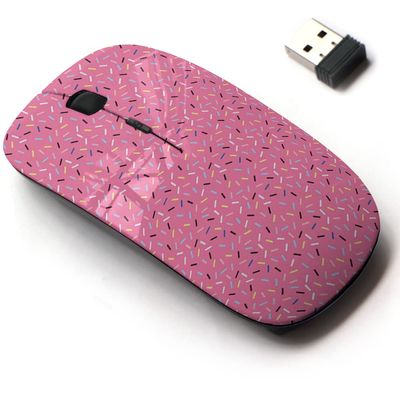 2.4G Wireless Mouse with Cute Pattern Design for All Laptops and Desktops with Nano Receiver - Bright Memphis Style Fabric