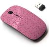 2.4G Wireless Mouse with Cute Pattern Design for All Laptops and Desktops with Nano Receiver - Bright Memphis Style Fabric view 1