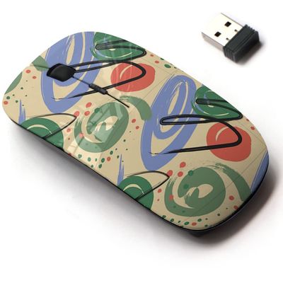 2.4G Wireless Mouse with Cute Pattern Design for All Laptops and Desktops with Nano Receiver - Artistic