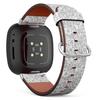 CJBROES Replacement Leather Watch Band, Compatible with Fitbit Versa 3 and Fitbit Sense of Wristband Bracelet Accessory - Black White Zentangle view 1