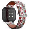 CJBROES Replacement Leather Watch Band, Compatible with Fitbit Versa 3 and Fitbit Sense of Wristband Bracelet Accessory - Poppy Flowers Wildflowers view 1