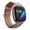 CJBROES Replacement Leather Watch Band, Compatible with Fitbit Versa 3 and Fitbit Sense of Wristband Bracelet Accessory - Poppy Flowers Wildflowers view 2