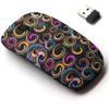2.4G Wireless Mouse with Cute Pattern Design for All Laptops and Desktops with Nano Receiver - Colored Circles view 1
