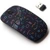 CJCBROES 2.4G Wireless Mouse with Cute Pattern Design for All Laptops and Desktops with Nano Receiver - Scattered Geometrical Lines view 1