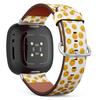 CJBROES Replacement Leather Watch Band, Compatible with Fitbit Versa 3 and Fitbit Sense of Wristband Bracelet Accessory - Funny Emoticons Smile view 1