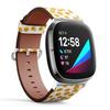 CJBROES Replacement Leather Watch Band, Compatible with Fitbit Versa 3 and Fitbit Sense of Wristband Bracelet Accessory - Funny Emoticons Smile view 2