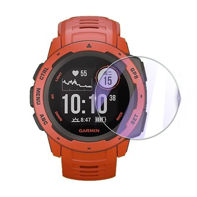 3Pack Screen Protector Compatible for Garmin Instinct Solar Camo Surf Tide Tactical Esports Clear/Anti Purple Light 2.5D Slim 9H Tempered Glass Film (Purple Light Glass)