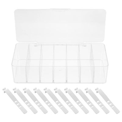 Cabilock Cable Management Box Wire and Cord Case Dividers 7 Compartment Cord Box for Charger Storage