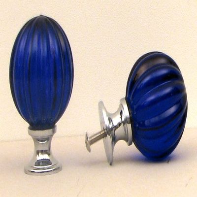 Blue Solid Crystal Pumpkin Knob