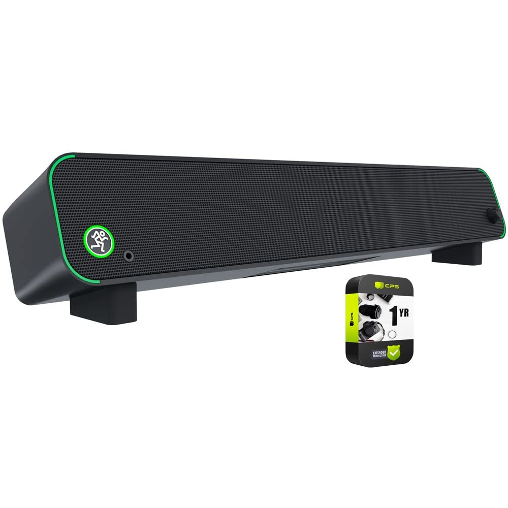 Mackie 2053722-00 CR StealthBar Desktop PC Soundbar with Bluetooth USB Bundle with 1 YR CPS Enhanced Protection Pack
