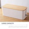 Zerodeko Household Cable Management Box Large Bamboo Cover Cord Organizer for Power Strips Cables and Adapters Practical Design for Efficient Storage and Space Saving view 2