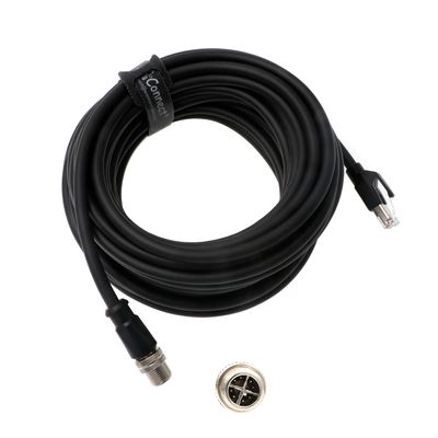 AConnect M12-RJ45-X-Code Ethernet-Cable for Cognex-Industrial-Camera Waterproof Shielded-Cable M12 8-Pin X-Code Male to RJ45 Cat6a 10M