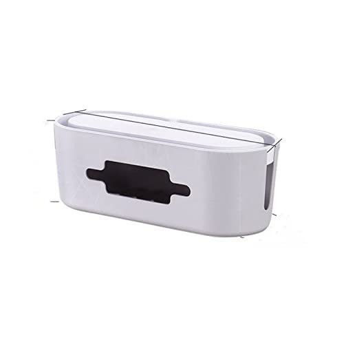 Crysdaralovebi Big Size Charger Socket Cable Storage Box Power Strip Wire Case Anti Dust Organizer Network Line Storage Bin Charger Wire Manage (White,1pc)