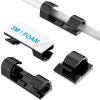 Self-Adhesive Cable Clips Black (40PCS, M), Upgraded Wire Clips for Wall, Strong Cord Organizer Cable Management Under Desk, Ethernet, Dash Cam, Outdoor Light view 1