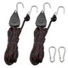 TOURFUN Rope Tie Downs, 3/8 x 15ft. Locking Ratchet Pulley with 3.1 Carabiner for Kayak Bow and Stern Secure  1 Pair view 1